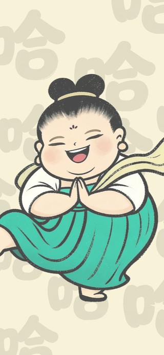 开心乐哈哈仕女淡雅壁纸