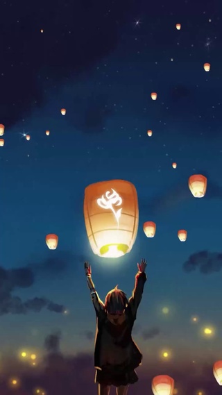 夜空中的灯笼