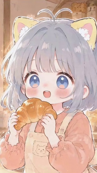 温馨面包店猫耳可爱少女