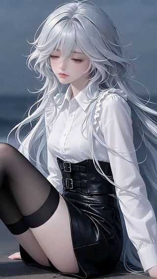 海边心事少女