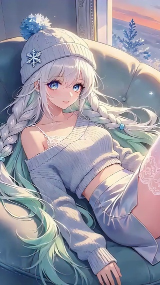 观夕阳的太空舱少女