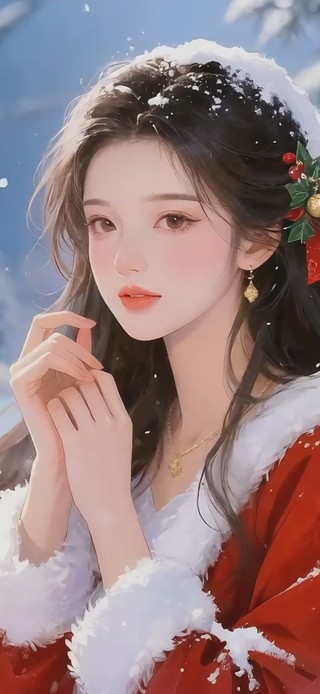 纯欲甜美圣诞女孩