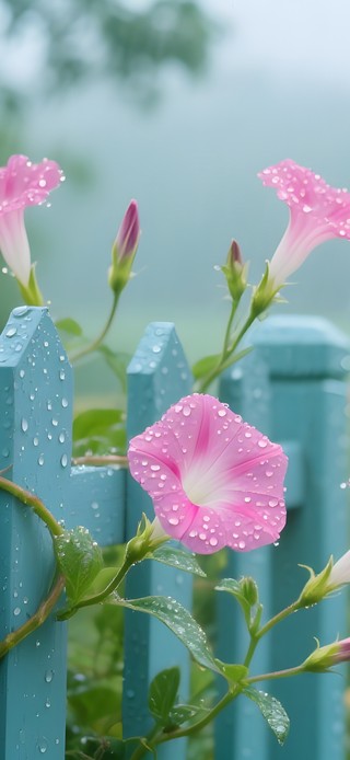 雨天的喇叭花
