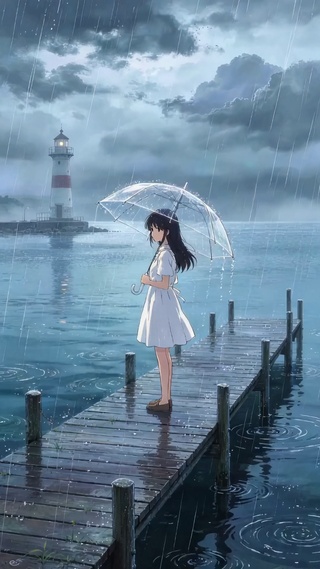 治愈雨天的海边