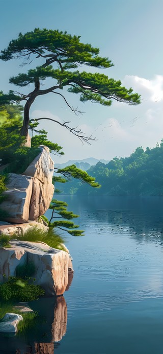 大自然绿色山水湖泊山川河流