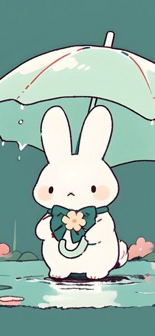 撑伞小兔