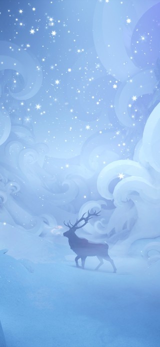 冬季森林中的小鹿