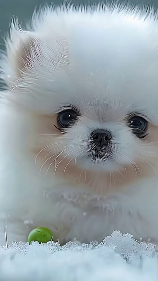 雪天萌宠小狗