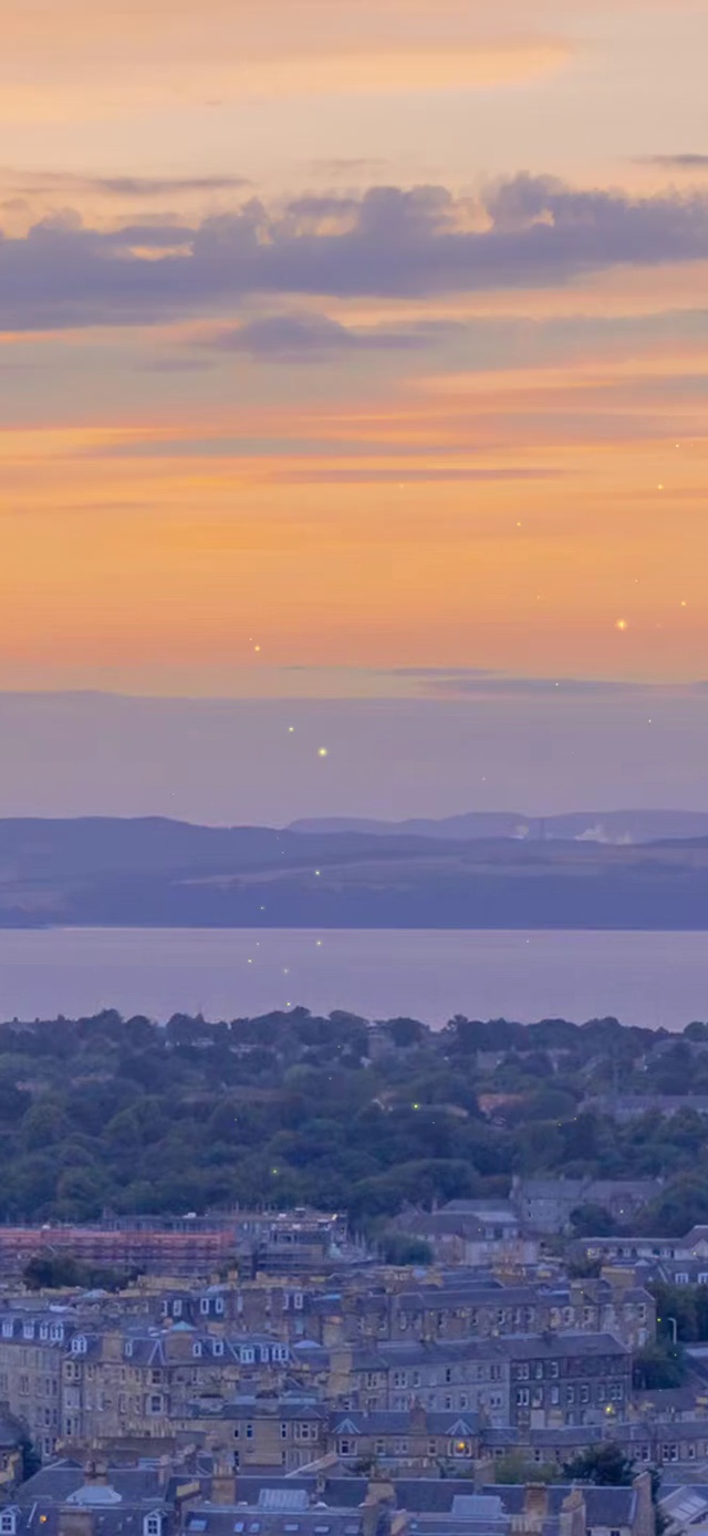 唯美夕阳黄昏小镇