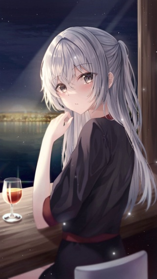 夜空酒杯少女