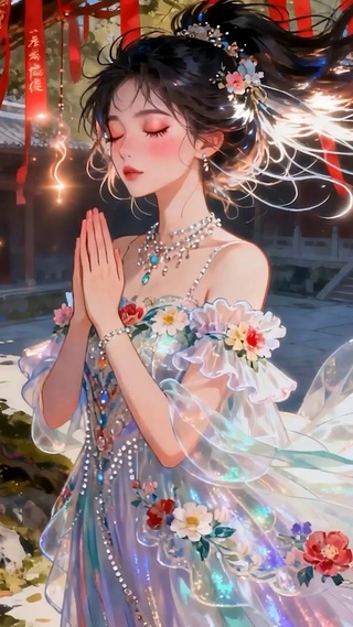 许愿树下女孩