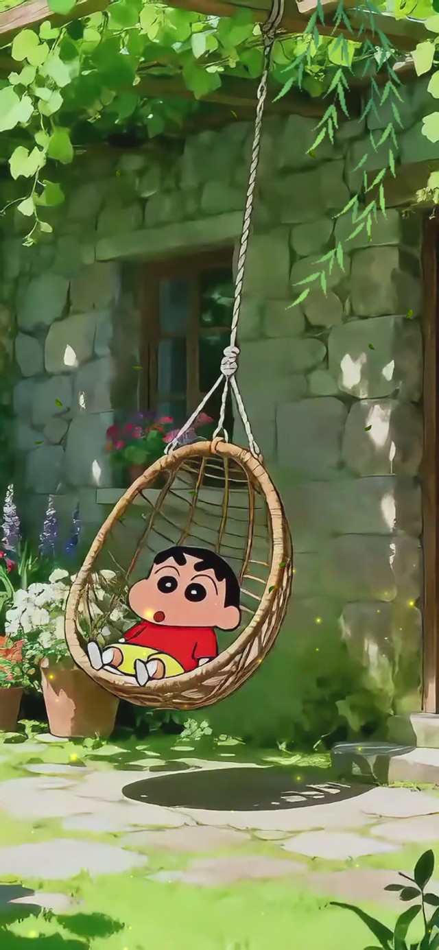 护眼小新荡秋千