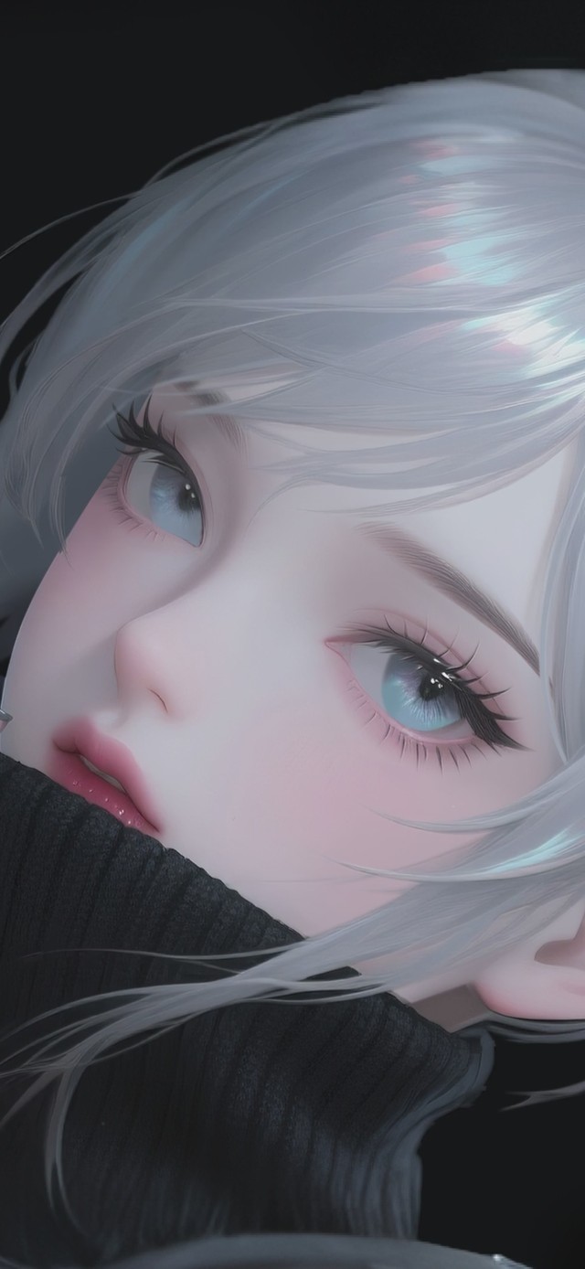 银发丸子头女孩