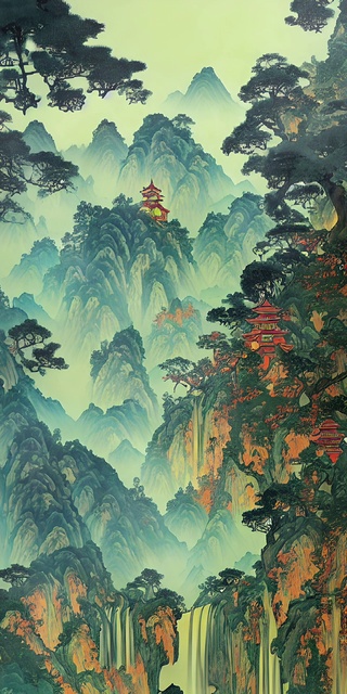 古风治愈山水画