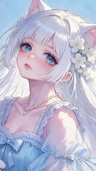 清新樱花下猫耳萝莉