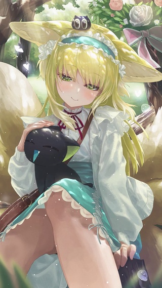 可爱狐耳黑猫少女