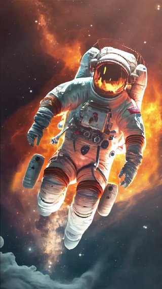 火云上行走的太空人