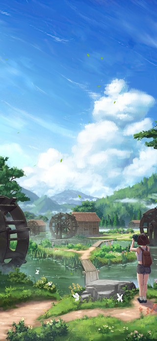 4k治愈流水乡村