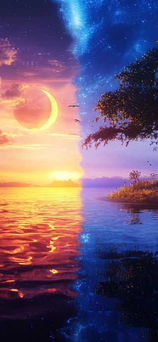 夕阳黑夜