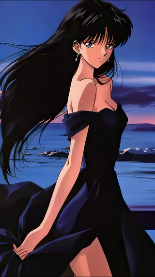 旧漫海边美女