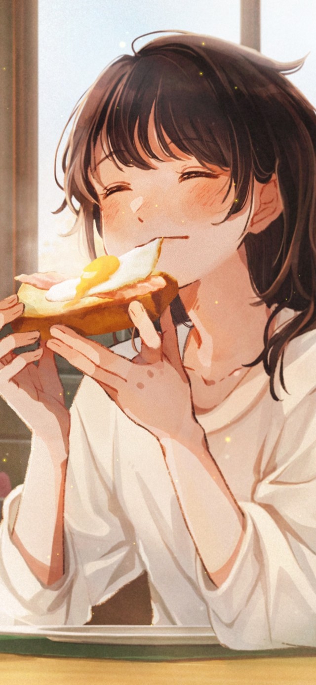 休息日早晨少女