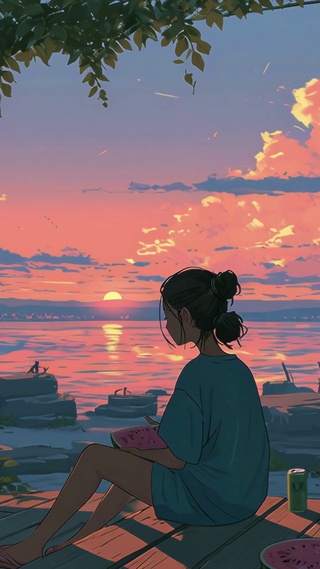 海边治愈晚霞
