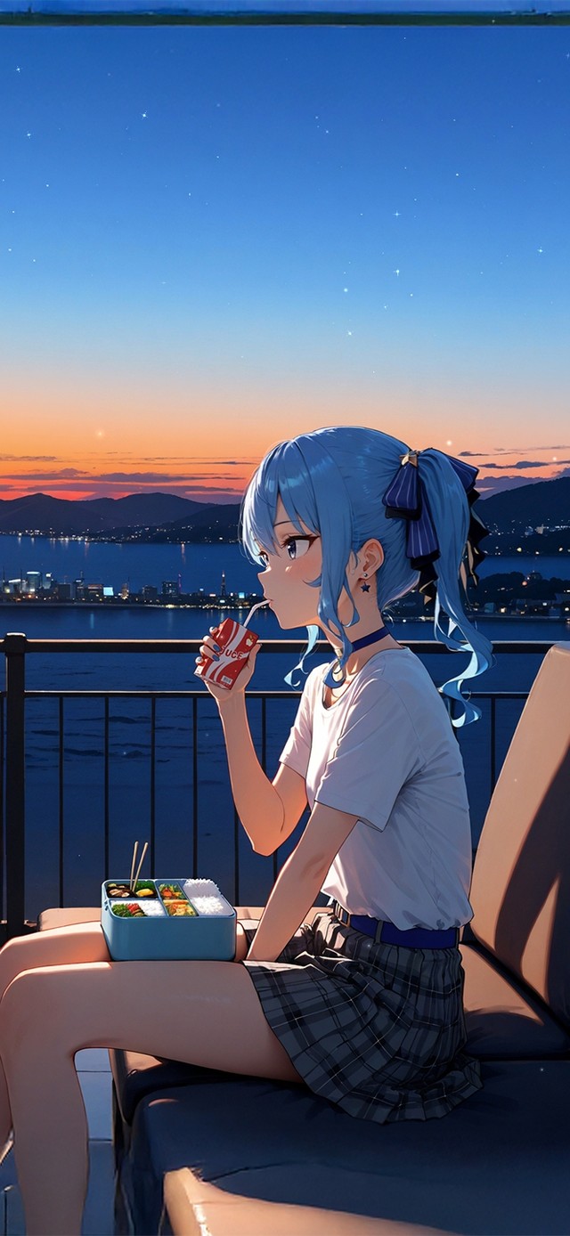 唯美海景房奶茶少女