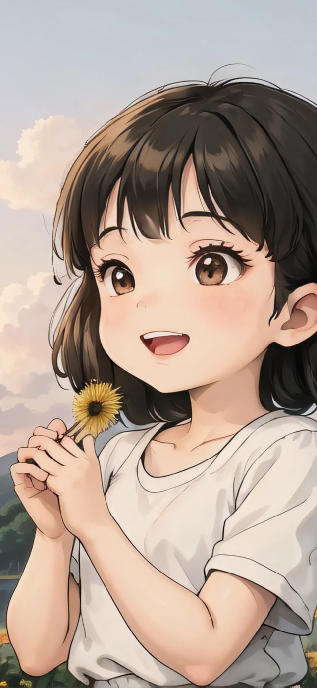 夕阳下的女孩