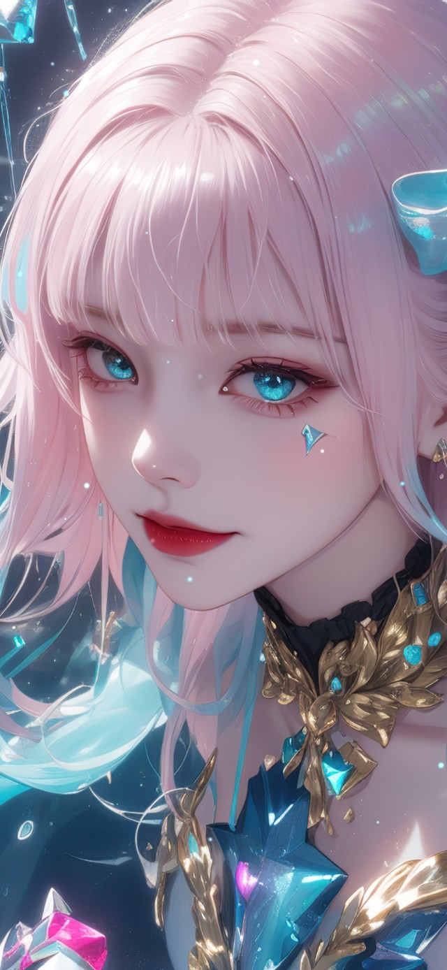 4K简约治愈水晶美少女