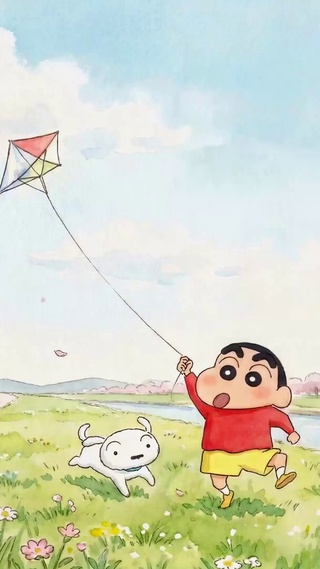 春日放风筝的蜡笔小新