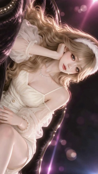 霓虹慵懒美少女