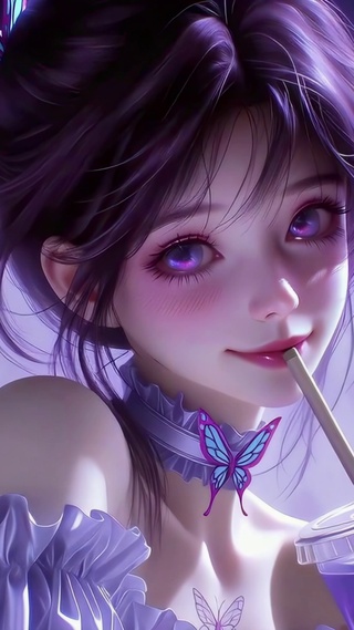 霓虹紫瞳蝴蝶少女蝴蝶忍