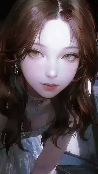 咖啡屋弄镜头的少女
