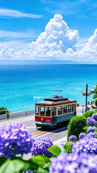 海边上的电车