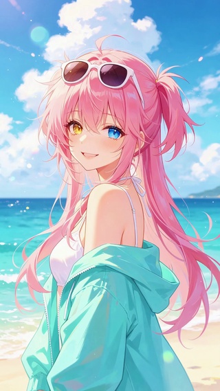 浪漫海边多巴胺女孩