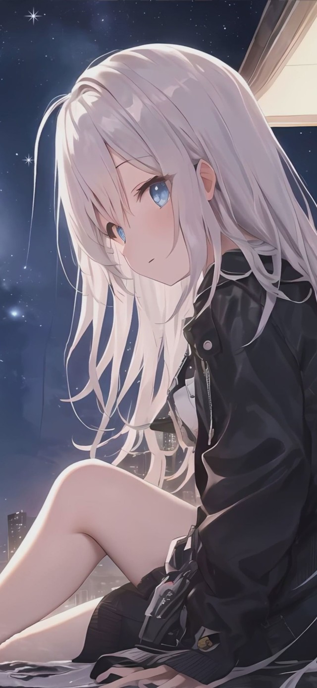 星空下女孩