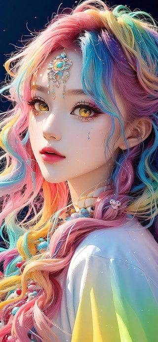 彩虹头发的格桑卓玛