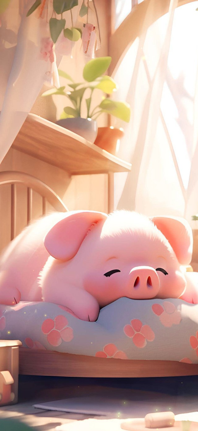 超可爱猪猪睡觉-手机版