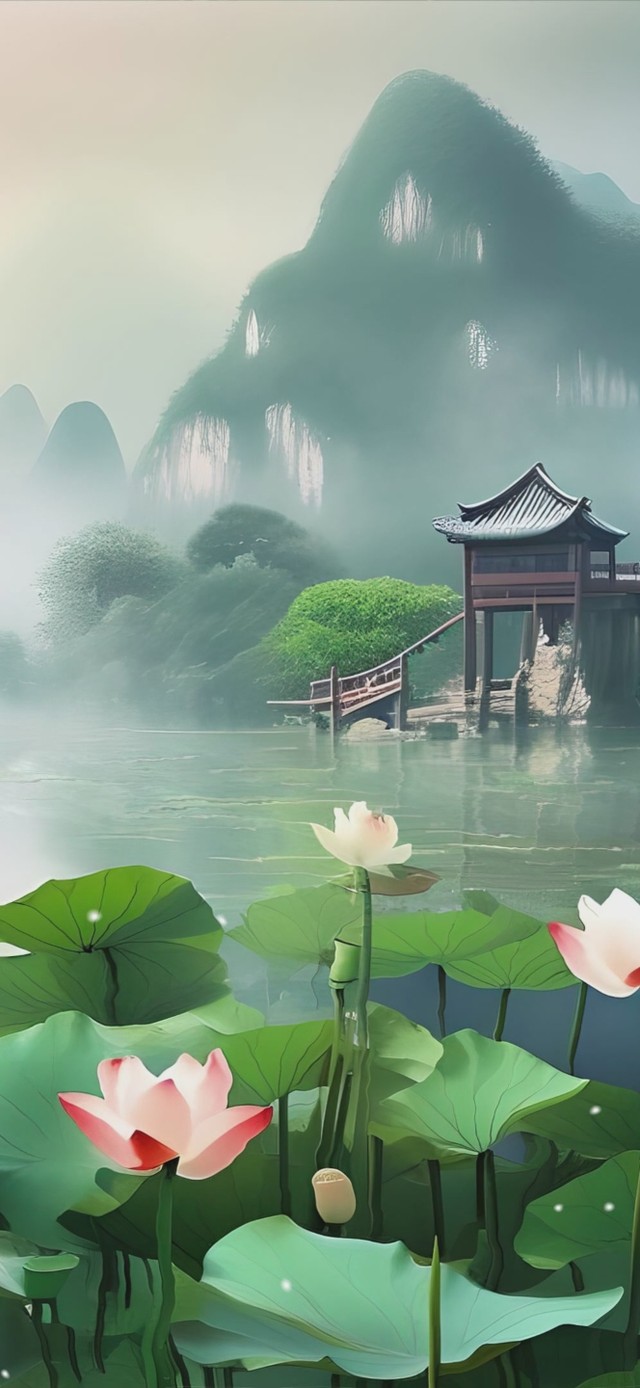 清新荷塘