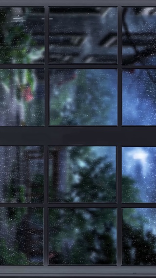 舒适雨夜玻璃雨