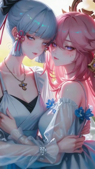 花海为幕，双生相拥