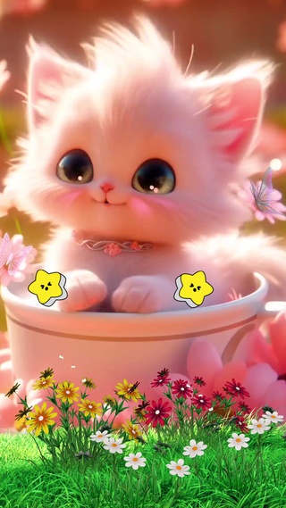 粉粉的小猫咪