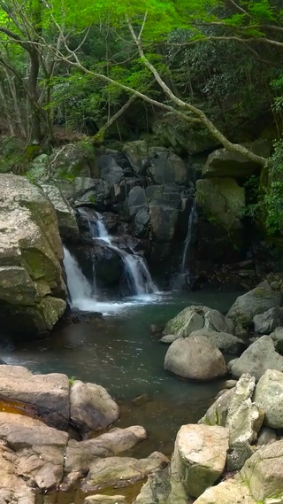 4K山涧瀑布溪流