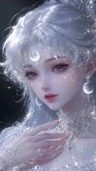 清冷闪钻月神美少女