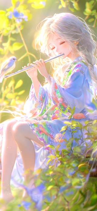 春季秋千少女
