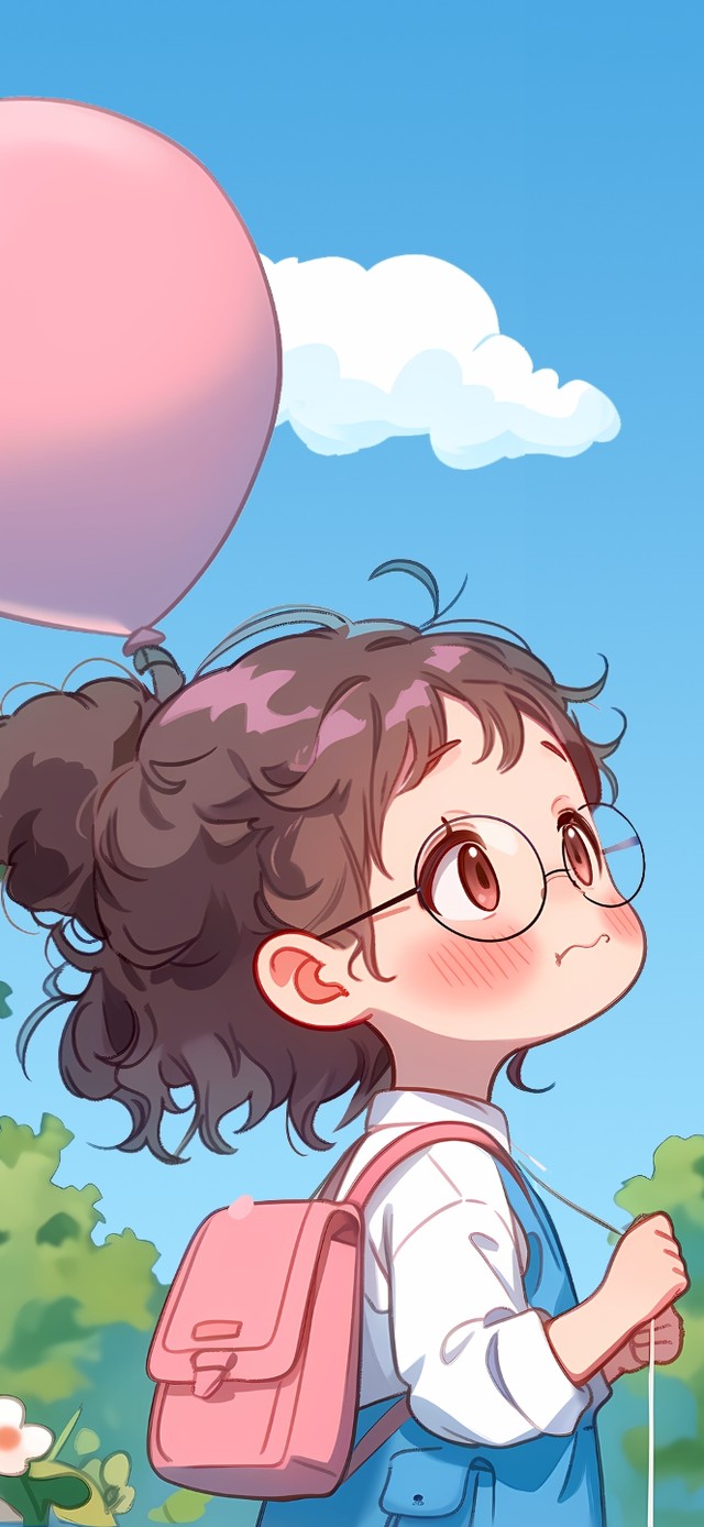 可爱气球少女