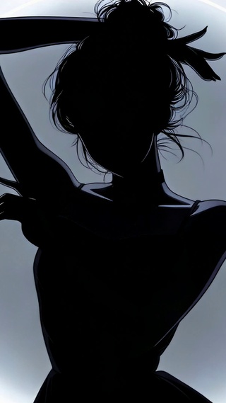 霓虹少女剪影
