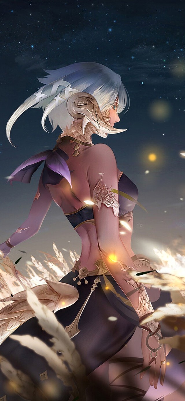 4k唯美治愈星空下少女