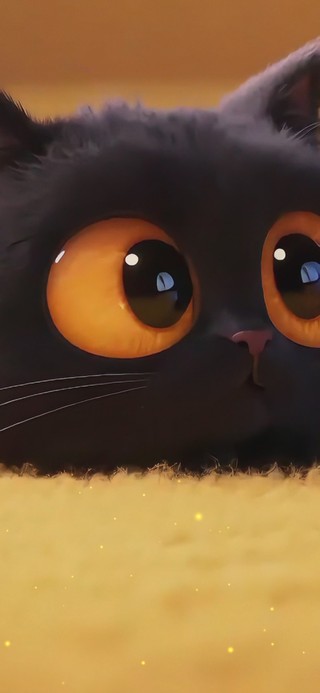 可爱小黑猫