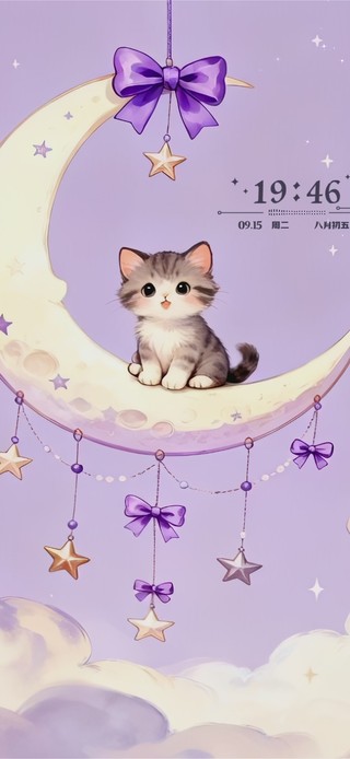 梦幻月牙猫(无限循环)